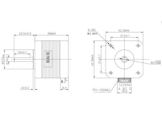 Stepper motor NEMA 17 17HS4401